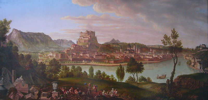 Ansicht von Salzburg vom Burglstein aus